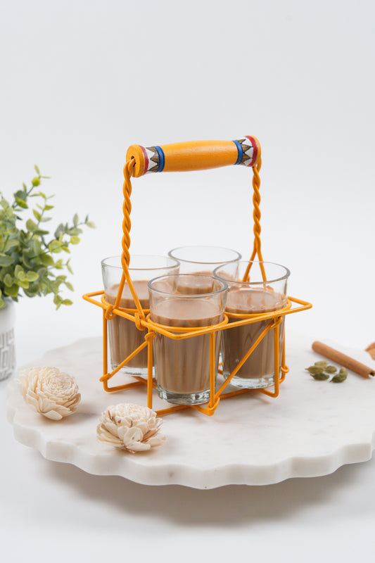 Cutting Chai Set of 5 - Yellow