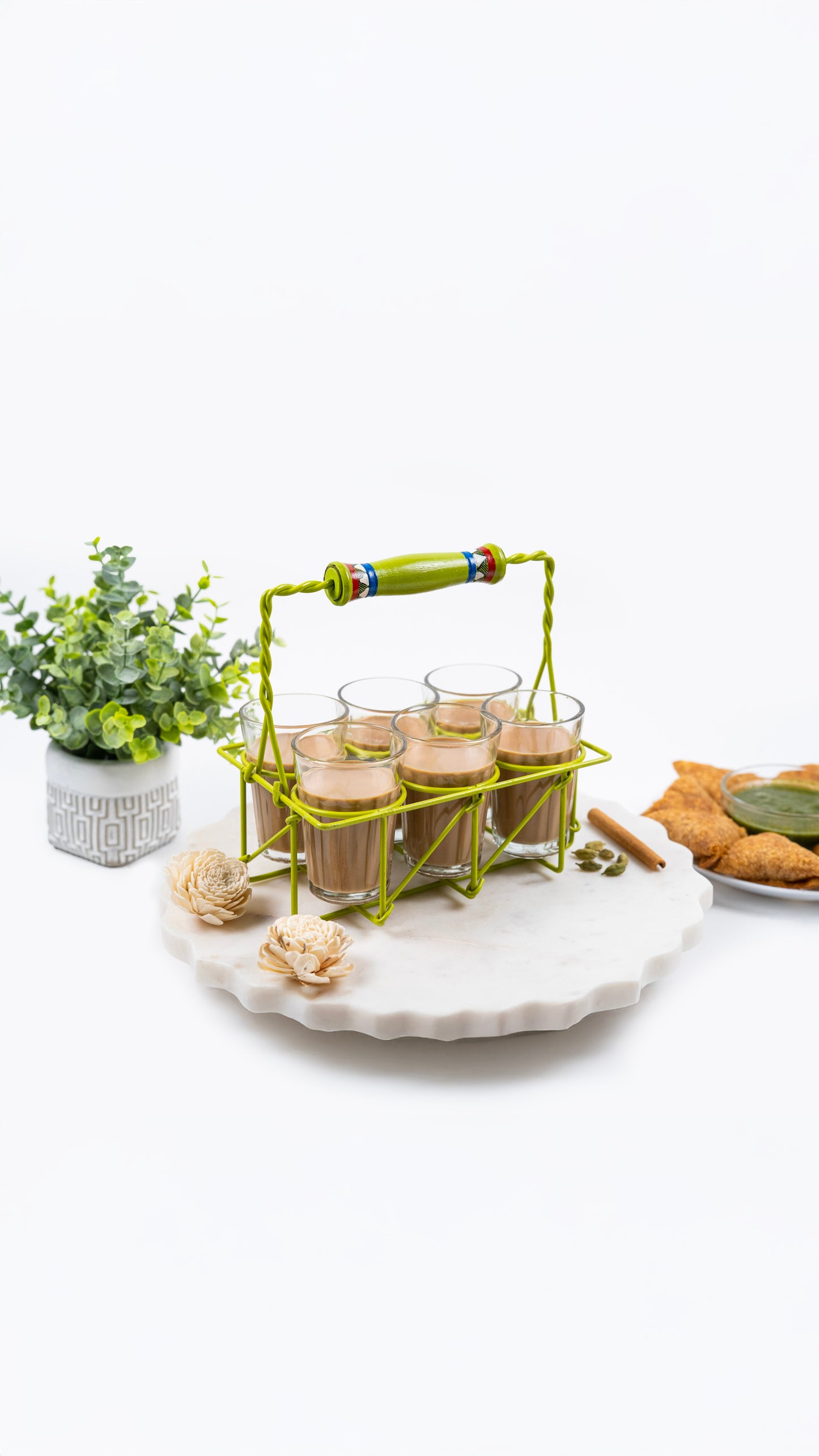 Cutting Chai Cup Set of 7 - Green