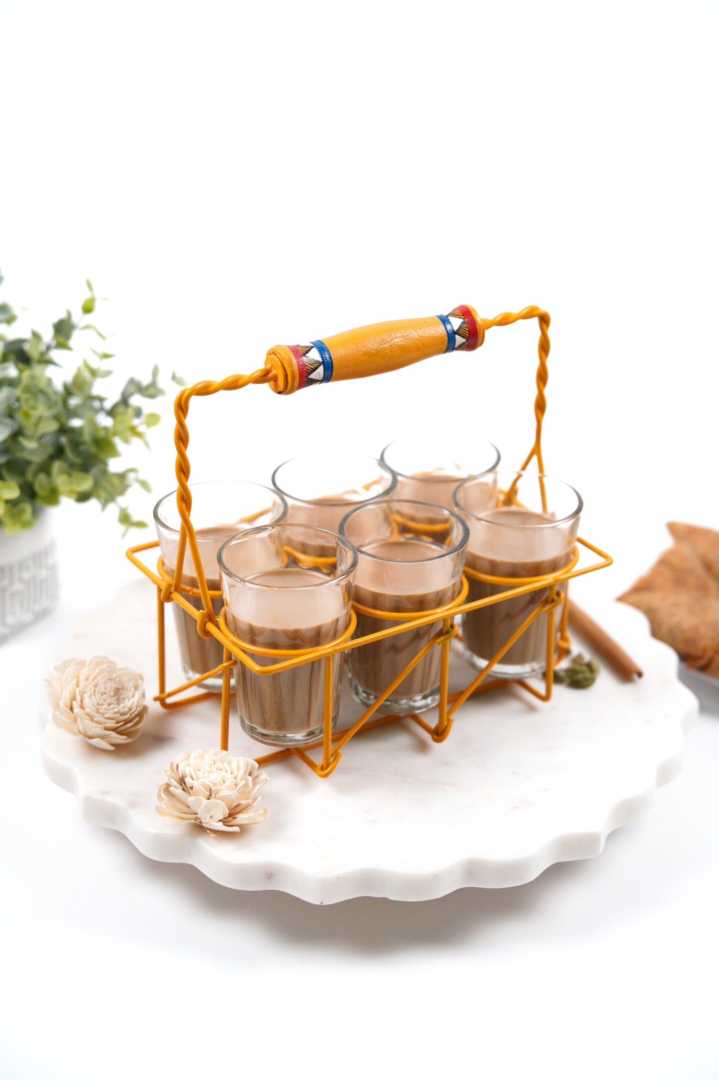 Cutting Chai Cup Set of 7 - Yellow