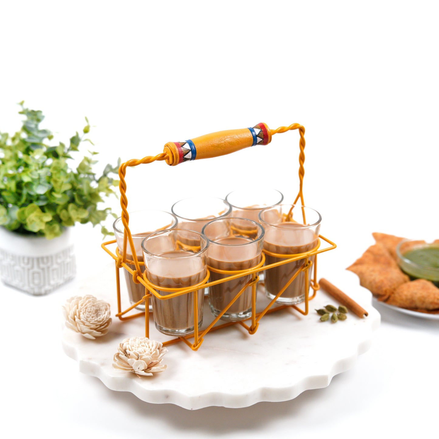 Cutting Chai Cup Set of 7 - Yellow