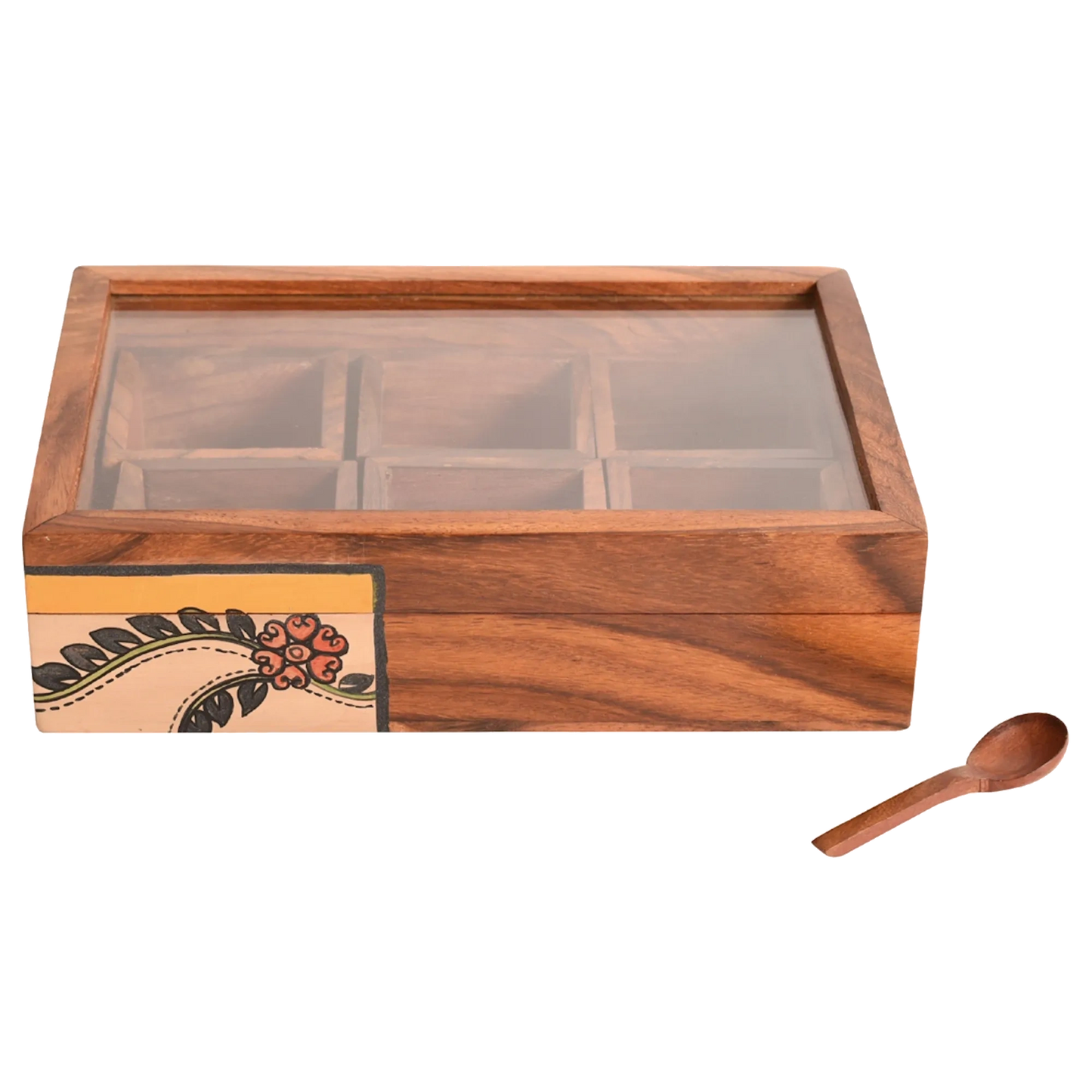 Wooden 6-spice organizer
