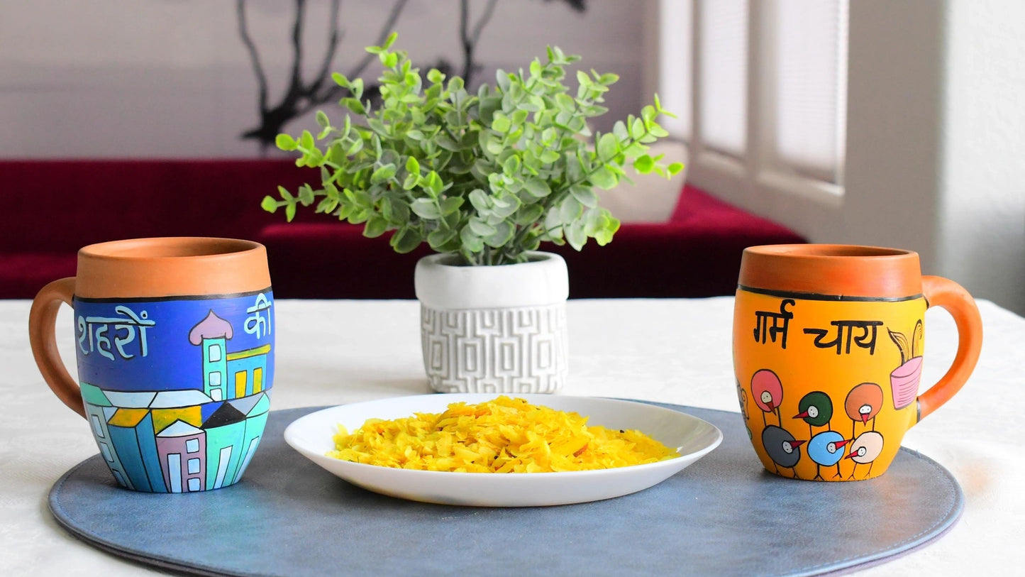 Vani-Tea Pair Earthen Chai Mugs