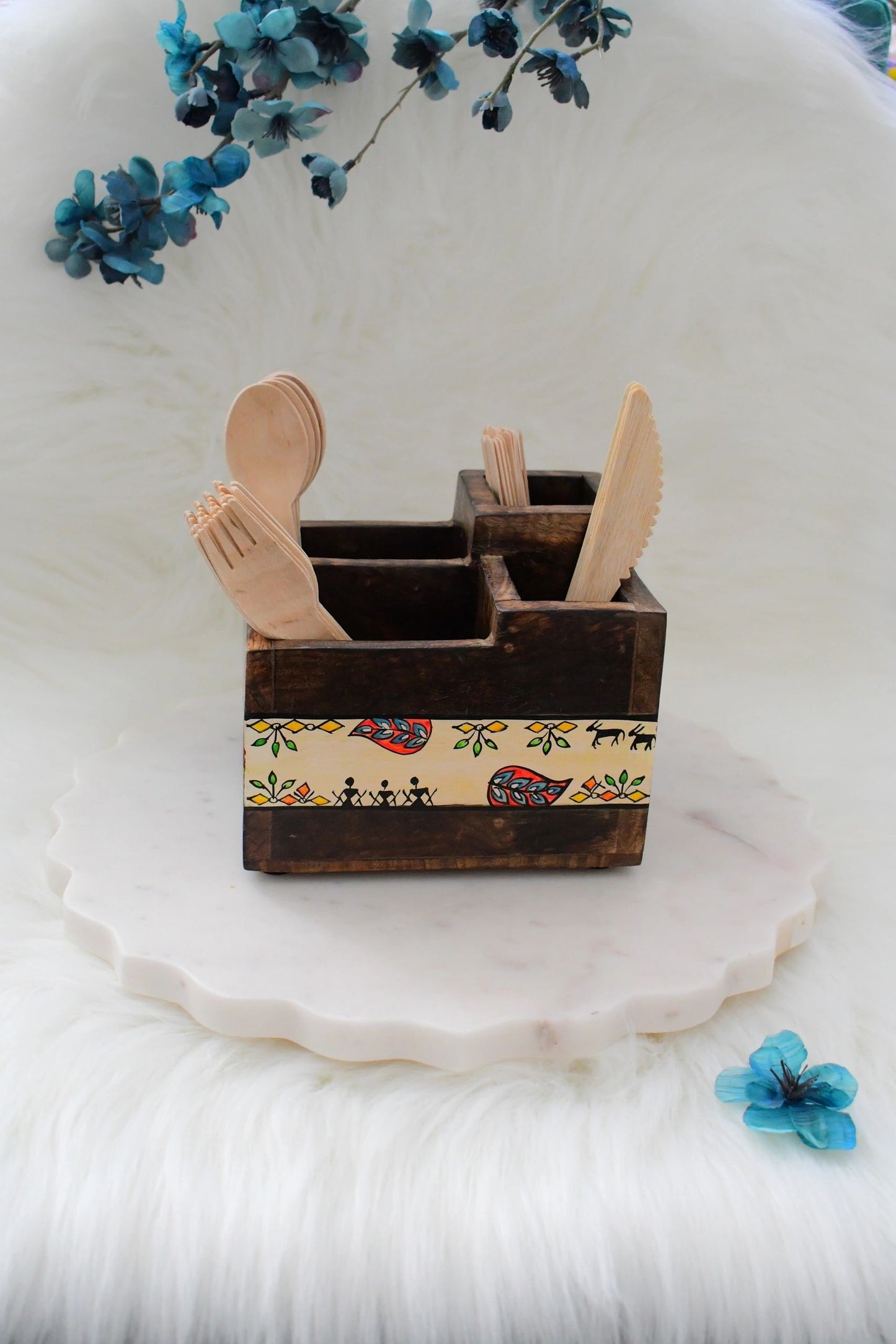 Tribal Blooms Utensil and Napkin Holder