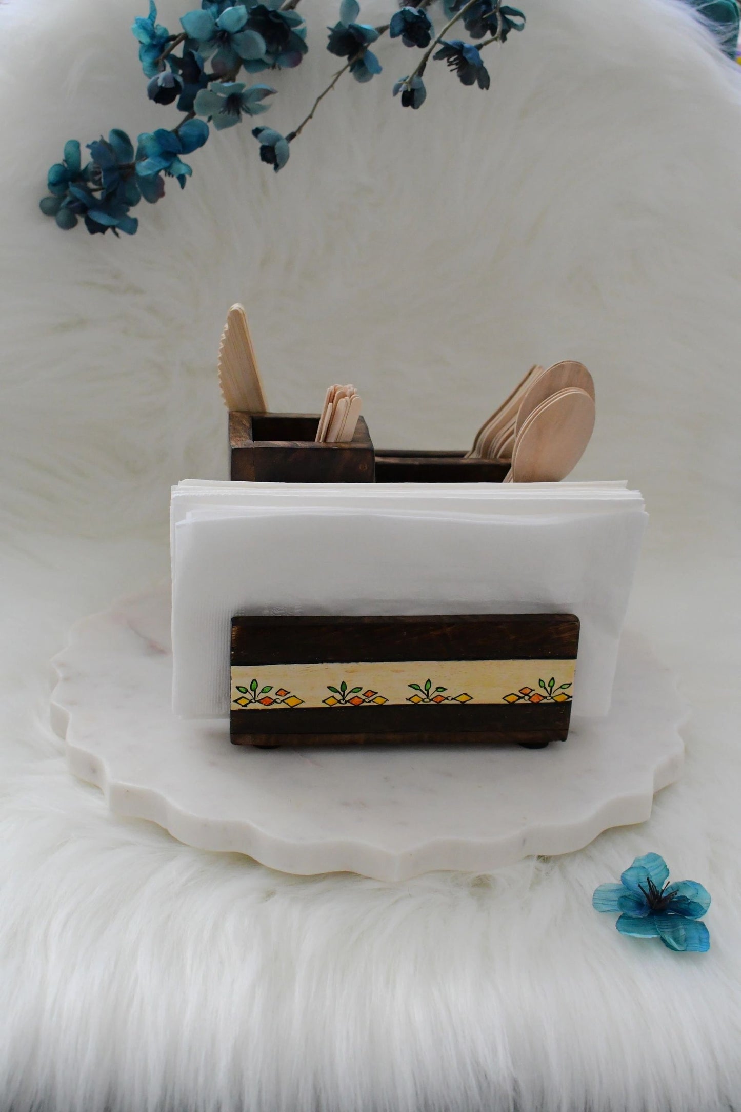 Tribal Blooms Utensil and Napkin Holder
