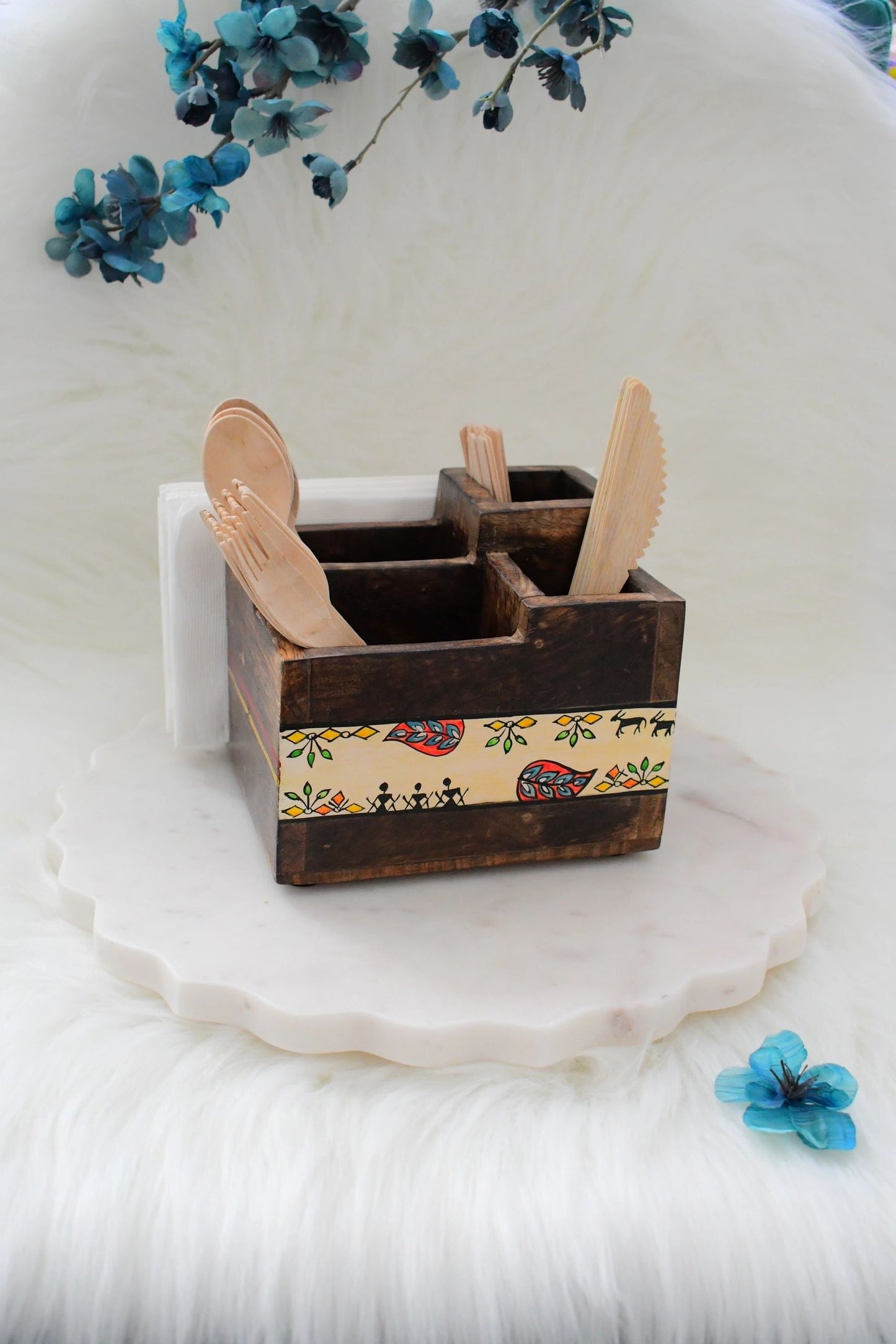 Tribal Blooms Utensil and Napkin Holder