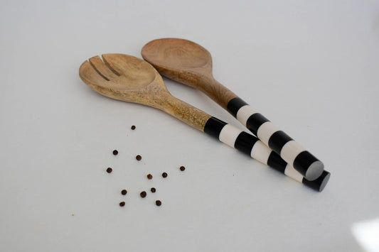 Hand-painted ladles (Black and White)