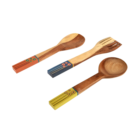 Wooden Handpainted Ladles Trio