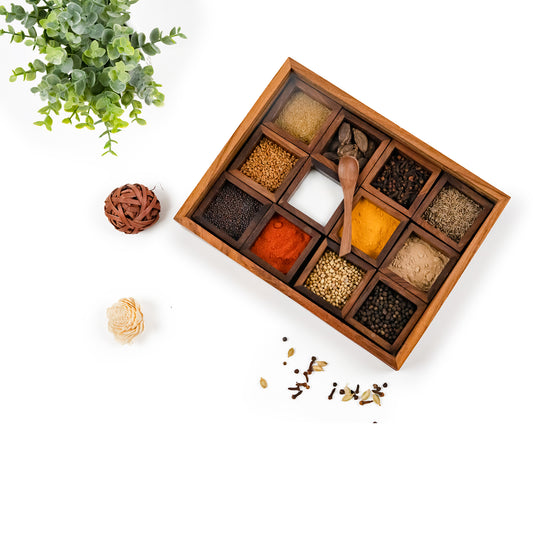 Wooden 12-spice organizer