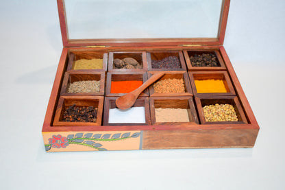 Rose wood 12-spice organizer