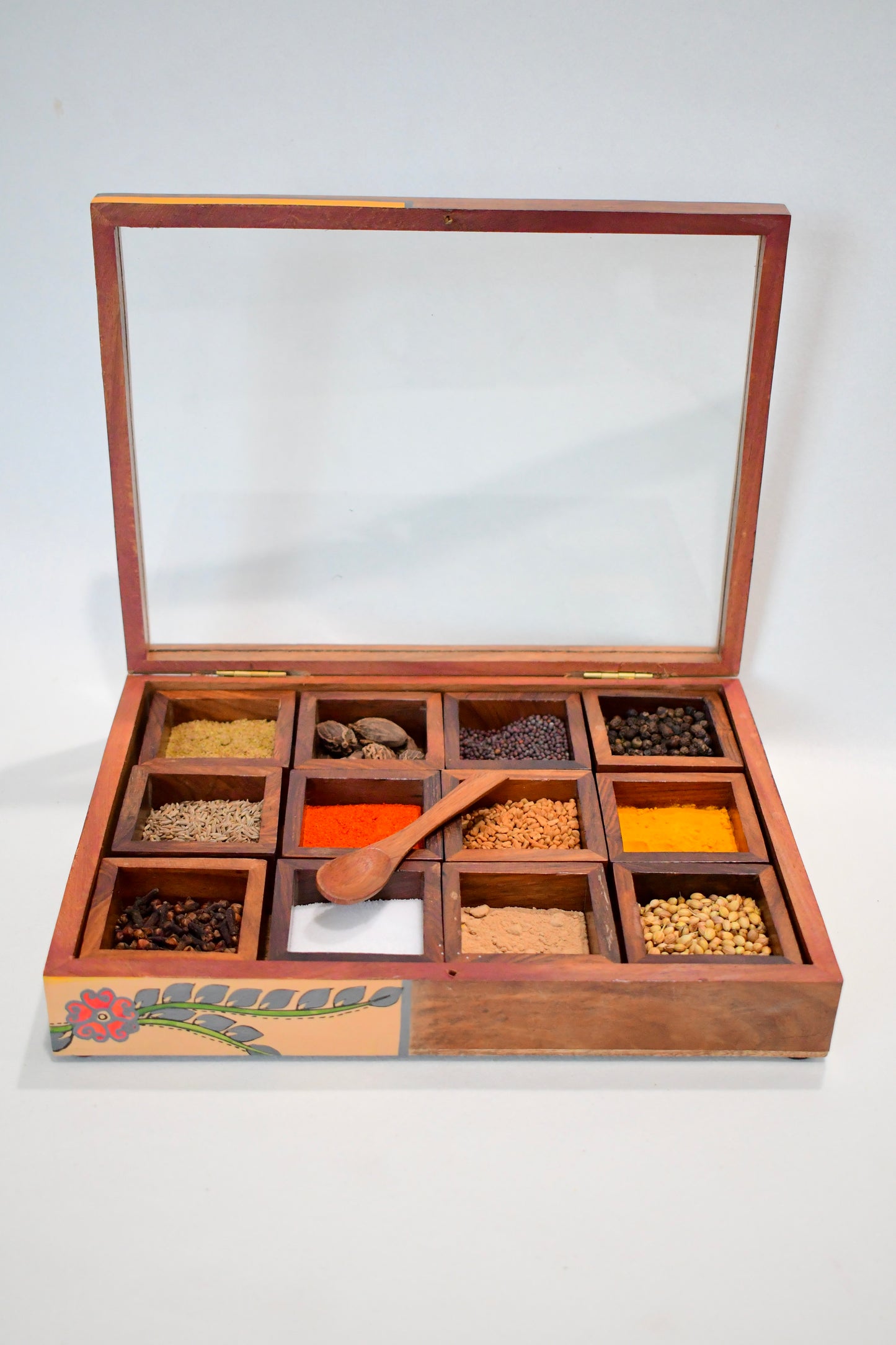 Rose wood 12-spice organizer