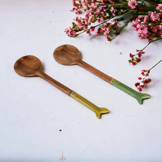 Handpainted Fish Tail Ladle Set