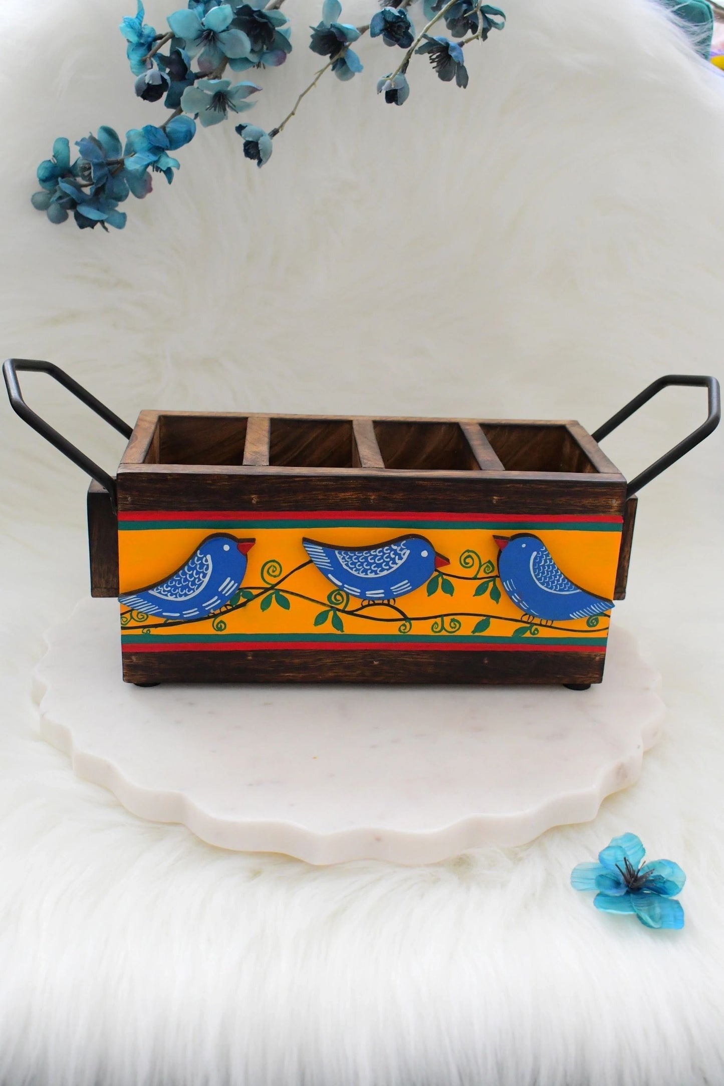 Neelkanth Madhubani Cutlery Caddy