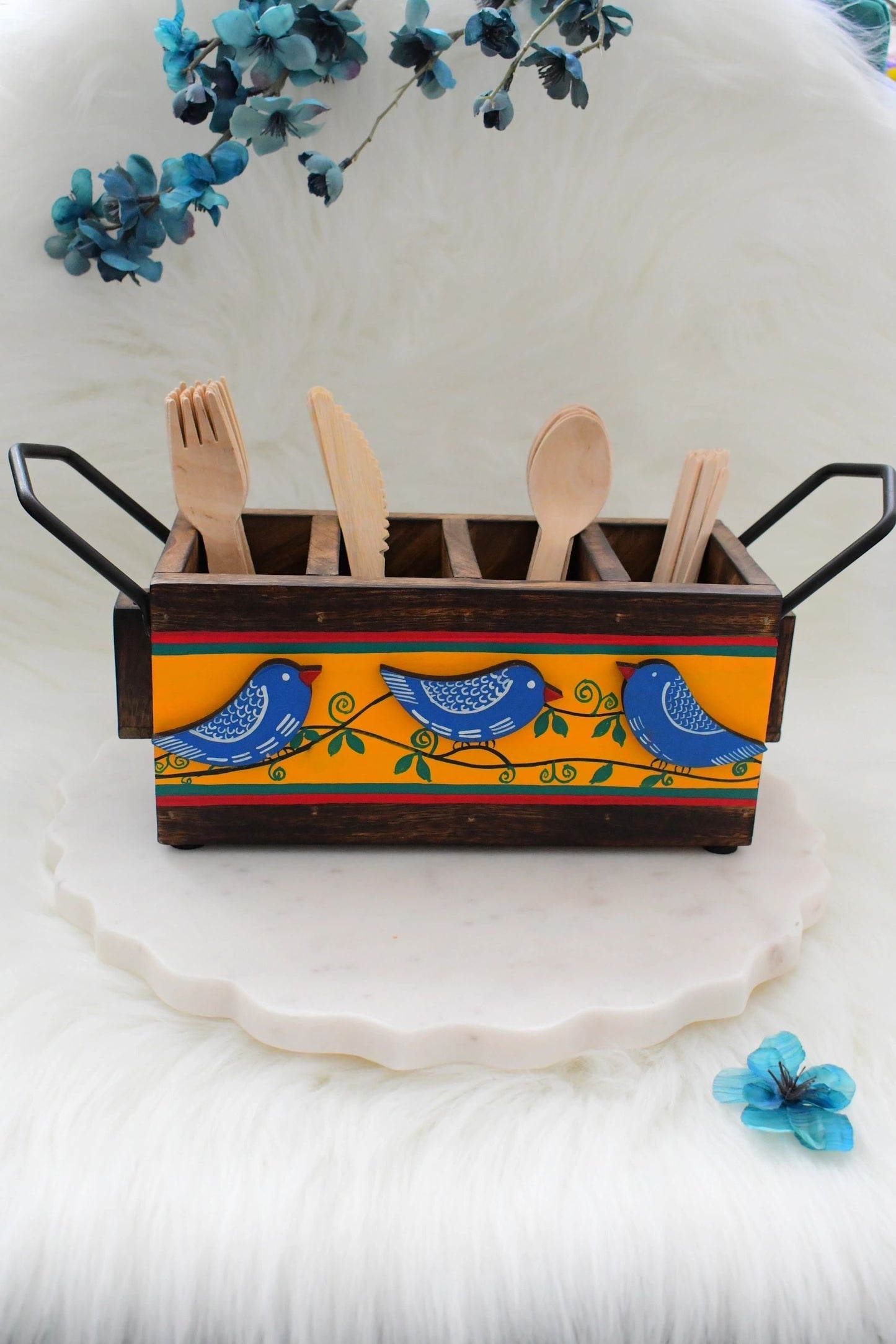 Neelkanth Madhubani Cutlery Caddy