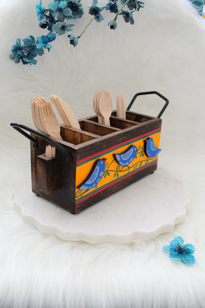 Neelkanth Madhubani Cutlery Caddy