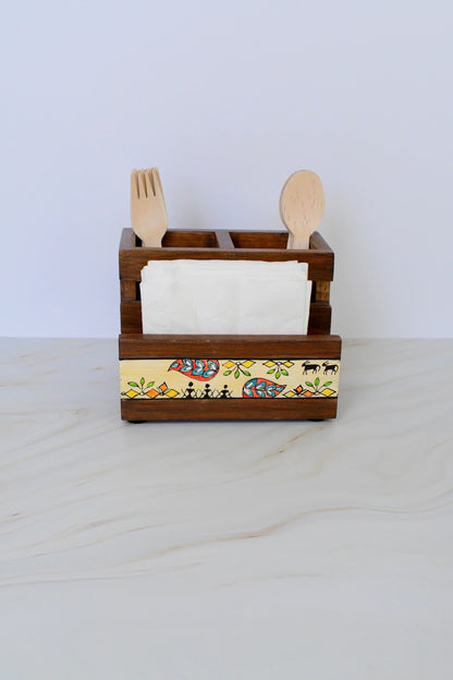 Tribal Tales Utensil and Napkin Holder