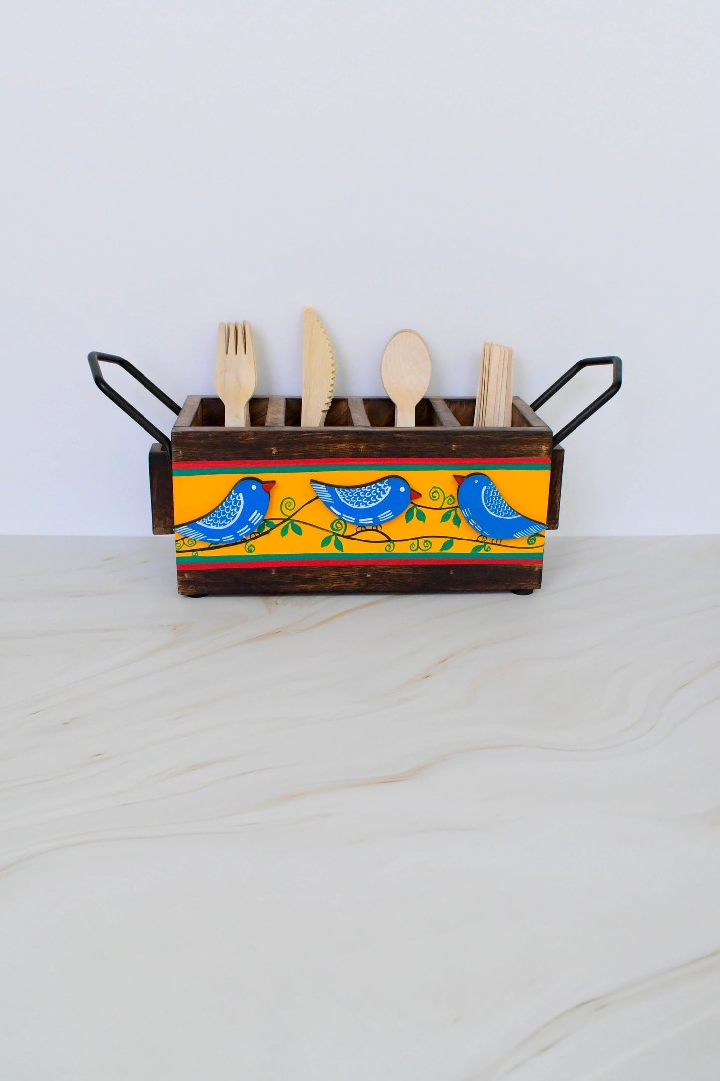 Neelkanth Madhubani Cutlery Caddy