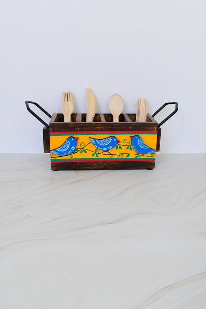 Neelkanth Madhubani Cutlery Caddy