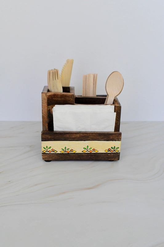 Tribal Blooms Utensil and Napkin Holder